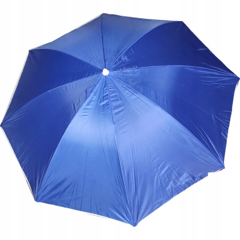 Mėlynas paplūdimio skėtis su 180 cm skersmens ir reguliuojamo aukščio