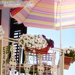 Sodo skėčio laikiklis ir balkono turėklų stovas