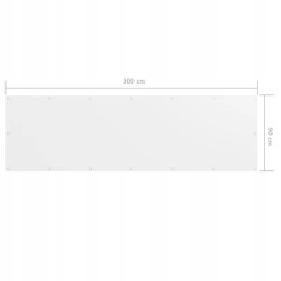 Vidaxl balkono širma balta 90x300 cm oksfordo audinio