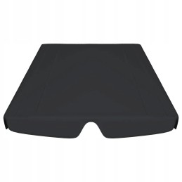 Sodo sūpynių stogelis, juodas, 188/168x145/110 cm