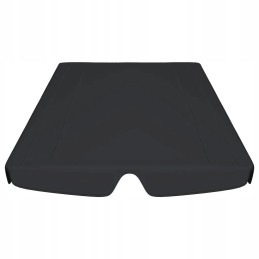 Sodo sūpynių stogelis, juodas, 188/168x110/145 cm