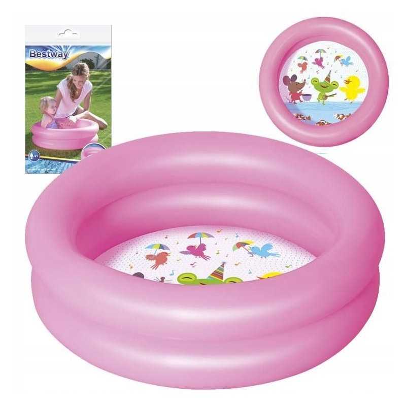 Pripučiamas baseinas vaikams 61cm bestway mėlynai rožinis