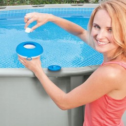 Mažas plūdinis chloro ir baseino cheminių medžiagų dozatorius