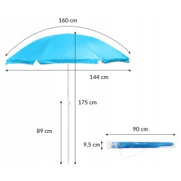 didelis sodo paplūdimio skėtis, sulankstomas, 160 cm