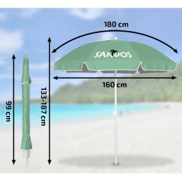 didelis paplūdimio skėtis, kempingas, sodas, sulankstomas, terasa, balkonas, reguliuojamas 160