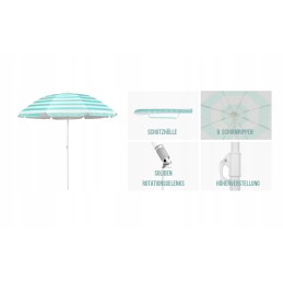 Skėtis nuo saulės 160 cm uv 20+ juostelės