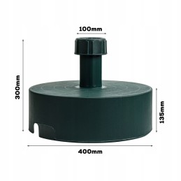 Apvalus žalias sodo skėčio pagrindo stovas