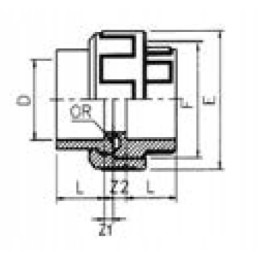 PVC slėgio jungtis u bod d 50x50 kv
