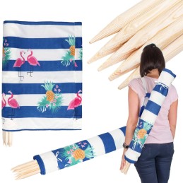 Paplūdimio ekranas paplūdimiui, 6 metrai, dryžiai, flamingai, ananasai