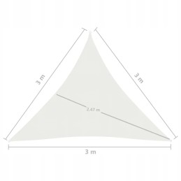 Sodo pavėsinė burė terasinei markizei balta, 3x3x3 m, HDPE