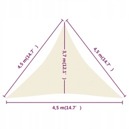 HDPE atspalvio burė 4,5x4,5x4,5m, kreminė