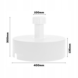 Apvalus baltas sodo skėčio pagrindo stovas