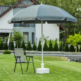 Apvalus baltas sodo skėčio pagrindo stovas