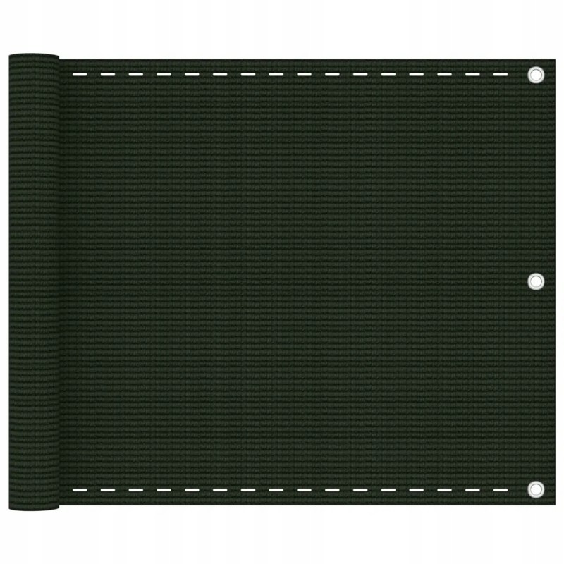 Balkono ekranas, tamsiai žalias, 75x600 cm, HDPE