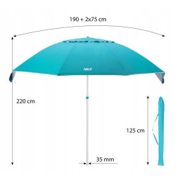 Didelė paplūdimio skėčio ekrano palapinė 2in1 UV filtras