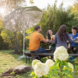 Sodo skėtis 180 cm rudas relaxdays