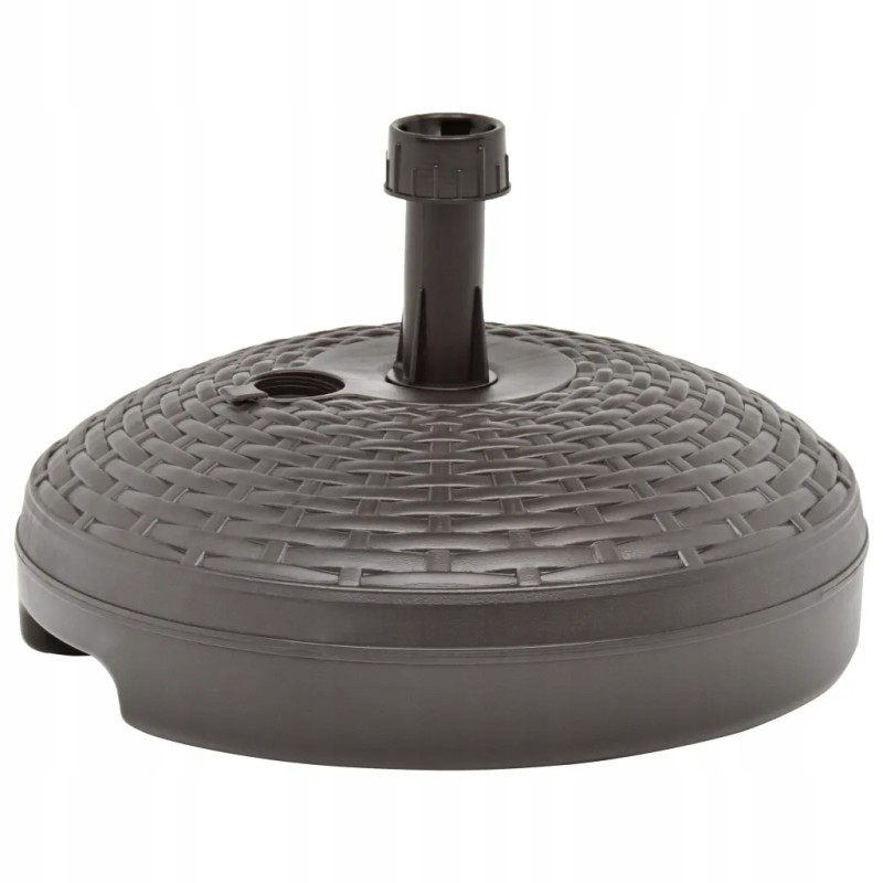 Vidaxl skėčio pagrindas 20 l, rudas plastikinis rotangas