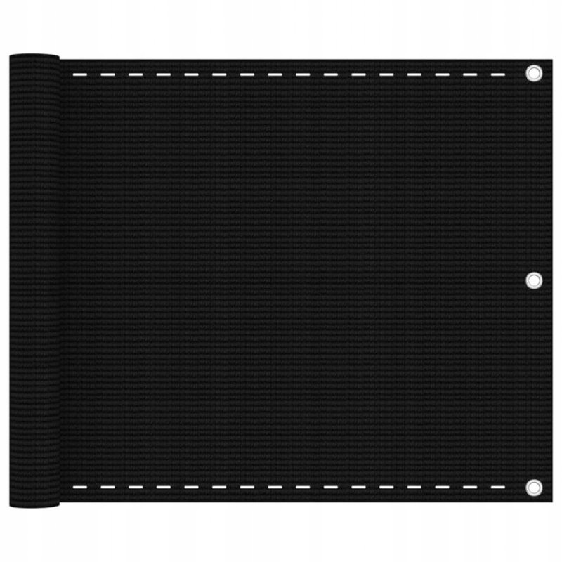 Balkono ekranas, juodas, 75x500 cm, HDPE