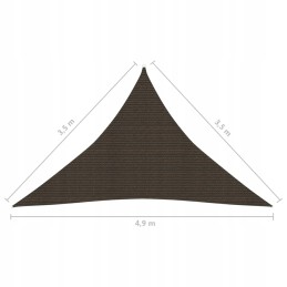 Vidaxl saulės burė 160 g m2 ruda 3 5x3 5x4 9 m HDPE