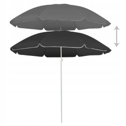 Sodo skėtis ant plieninio stulpo, antracitas, 180 cm