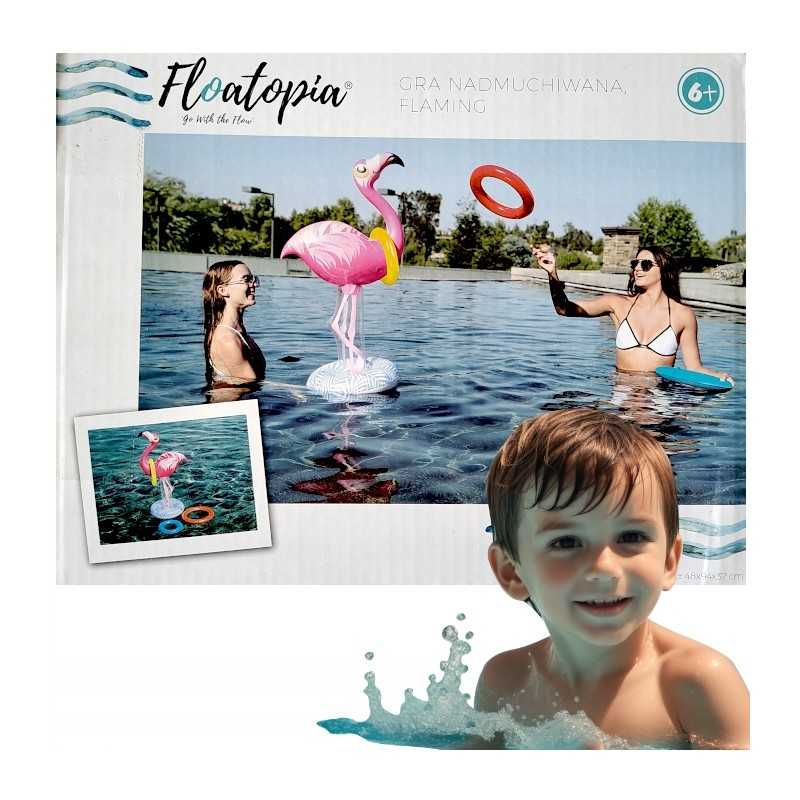 Vandens žaidimas baseinui, žiedų mėtymas flamingo žiedas 48x94x37