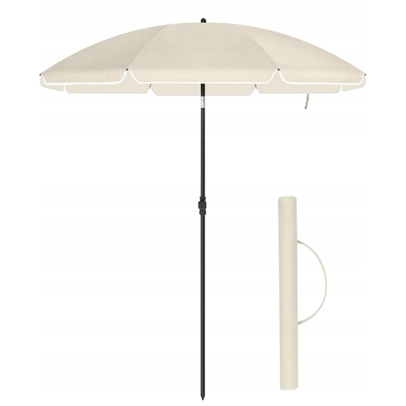 Reguliuojamas sodo paplūdimio skėtis, smėlio spalvos, UV apsauga iki UPF 50+