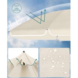 Reguliuojamas sodo paplūdimio skėtis, smėlio spalvos, UV apsauga iki UPF 50+