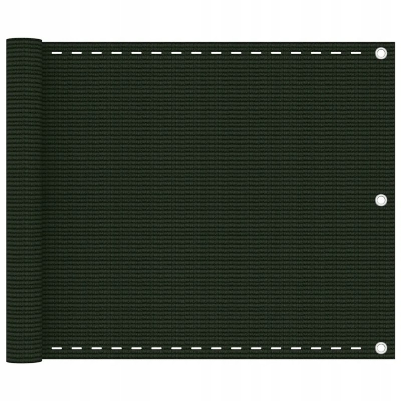 Vidaxl balkono ekranas tamsiai žalias 75x600 cm hdpe