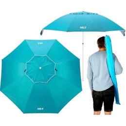 ⚡nc7822 turkio spalvos paplūdimio skėtis xl 220 cm nils camp⚡