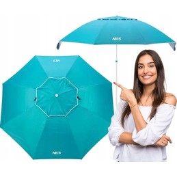 ⚡nc7822 turkio spalvos paplūdimio skėtis xl 220 cm nils camp⚡