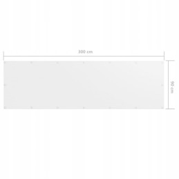 Balkono širma, balta, 90x300 cm, oksfordo audinio