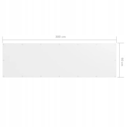 Balkono širma, balta, 90x300 cm, oksfordo audinio