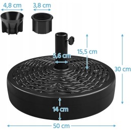 Juodas sodo skėčio stovas 411354bk