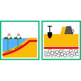 Kokybiška juoda pes150n geotekstilė, matmenys 0,5 m x 15 m