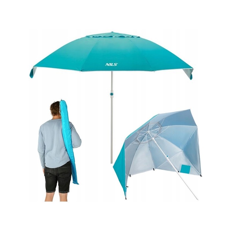 Nc7822 turkio spalvos paplūdimio skėtis XL 220 cm Nils Camp