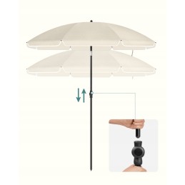 Sodo skėtis 160 x 196 cm smėlio spalvos