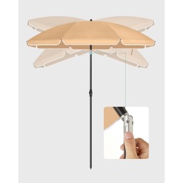 Sodo skėtis 160 x 196 cm pilkai smėlio spalvos