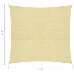 Vidaxl hdpe sodo burė kvadratinė 2x2 m smėlio spalvos