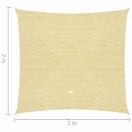 Vidaxl hdpe sodo burė kvadratinė 2x2 m smėlio spalvos