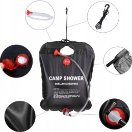 Camping shower, mobile, solar shower, 20l, accessories