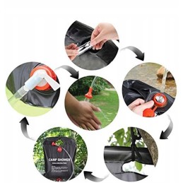 Camping shower, mobile, solar shower, 20l, accessories