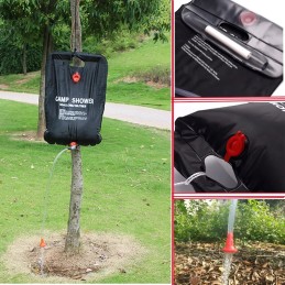 Turistinis kempingo dušas mobilus saulės dušas 20l priedai