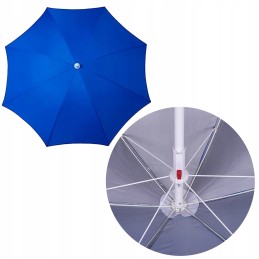 Didelis sodo paplūdimio skėtis, dviejų sluoksnių, atsparus vandeniui, mėlynas, 190x180 cm