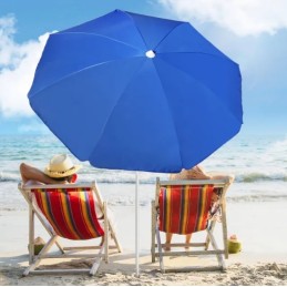 Sekey skėtis 160 cm tvirtas paplūdimio skėtis su įžeminimo lizdu ir apsauginiu gaubtu balkonui, sodui ir terasai, reguliuojamas 