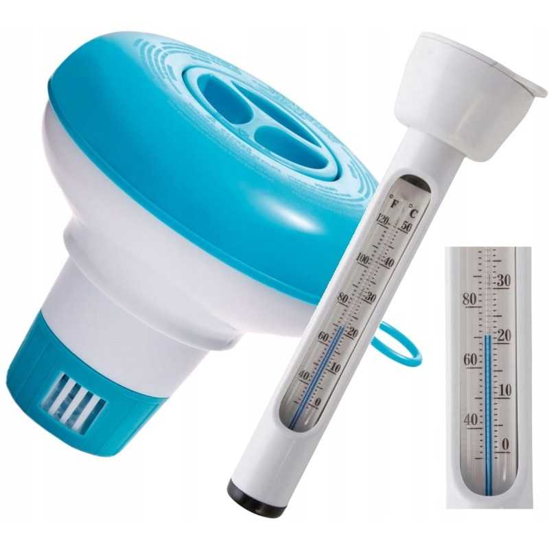 Baseino cheminių medžiagų dozatorius, intex baseino cheminių medžiagų plūdė, termometras