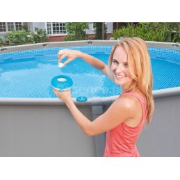 Plūdė su termometru baseinui, chloro dozatoriumi, keliomis tabletėmis