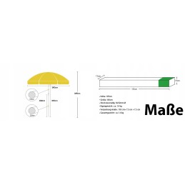 Sekey skėtis paplūdimio skėtis 160 cm su užvalkalu, upf25+