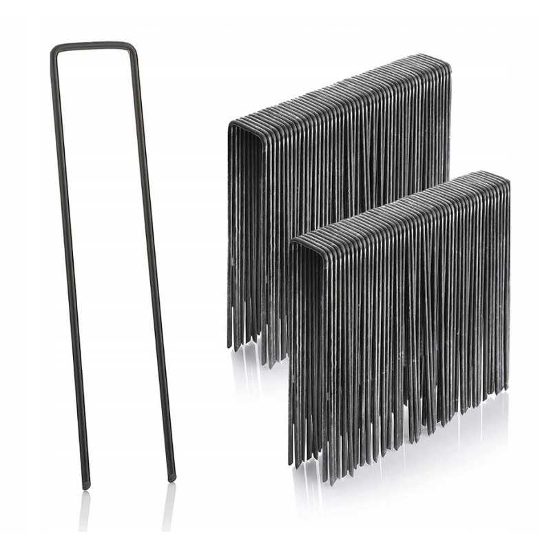 Metaliniai kaiščiai agrotekstilei, 15 cm, siauri, 100 vnt