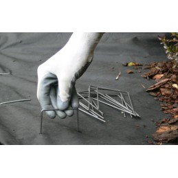 Metaliniai kaiščiai agrotekstilei, 15 cm, siauri, 100 vnt