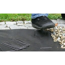 Metaliniai kaiščiai agrotekstilei, 15 cm, siauri, 100 vnt